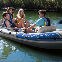 Bateau gonflable INTEX Excursion 5 pour cinq personnes 68325, kayak en PVC, emballage en boîte de couleur, ensemble avec pompe, rames, sac