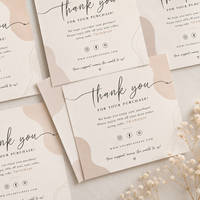 Cartes de remerciement élégantes et robustes, faites à la main, avec logo personnalisé, en carton et papier d'art, pour une mise en valeur de votre marque commerciale