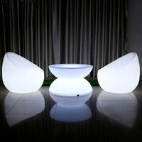 Ensemble de canapés de salon en plastique blanc rose avec éclairage LED, meubles modernes, deux places