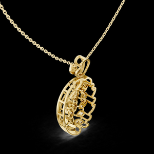 Colgante de Hoja de Paisley Dorada con Diamantes Brillantes y Elegancia Natural para Bodas y Aniversarios - Product Image 2