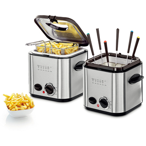 Mini <span class=keywords><strong>friteuse</strong></span> à huile, <span class=keywords><strong>friteuse</strong></span> électrique 1,2 L, ensemble de <span class=keywords><strong>fondue</strong></span> domestique, utilisation facultative en acier inoxydable carré pour la famille - Product Image 6