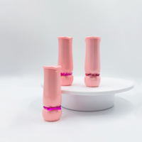 Tube de rouge à lèvres en plastique vide, logo personnalisé en gros, joli nœud rose, tube de baume à lèvres cosmétique
