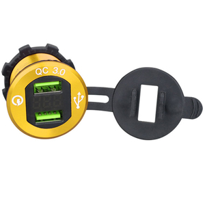 Cargador de Coche USB Doble de Aluminio de 12V para Teléfono Móvil, Adaptador de Cargador de Coche USB con Voltímetro QC 3.0 - Product Image 5