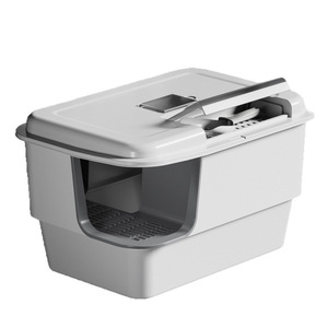 Caja de arena extra grande, tipo pasillo, completamente cerrada, a prueba de salpicaduras y olores, especialmente diseñada para gatitos. - Product Image 2