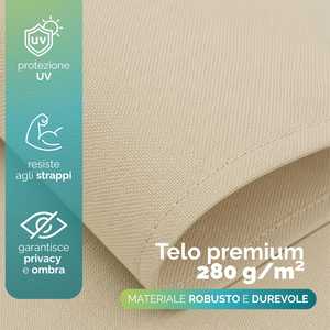 Toldo Retráctil Sangiorgio de 300x300 cm, Beige, con Manivela, Sin Agujeros, Estructura Ajustable, para Uso en Exteriores - Product Image 3