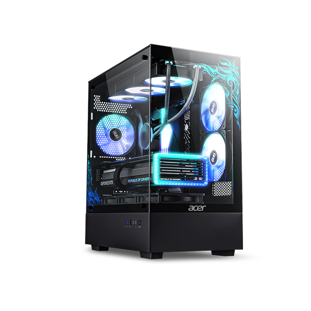 New AMD Nitro V70 Gaming Desktop PC 32GB DDR5 1TB NVMe SSD RTX 5070 8GB 360mm Water Cooling Windows 10 Black 750W