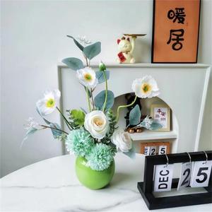 Kch Ceramic Vase Set Small Round Orange For <b>Flower</b> Arranging And Room Decoration - Product Image 1
