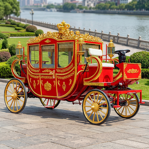 Calèche royale rouge de luxe pour visites touristiques, calèche de mariage de princesse, calèche électrique à double rangée pour visites touristiques - Product Image 1