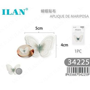 Applicazione a farfalla Ilan 5x4cm termoadesiva per decorazione di abbigliamento - Product Image 1