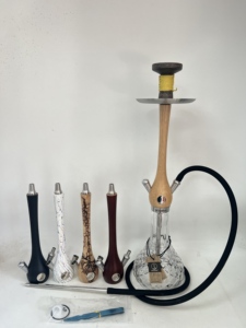Shisha de lujo de gama alta Premium en stock Shisha de Cachimba de madera con mango de madera Boquilla Cachimba de acero inoxidable de madera de roble - Product Image 5