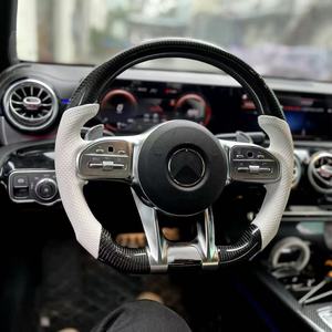 พวงมาลัยหนังคาร์บอนไฟเบอร์แบบกำหนดเองสำหรับ AMG GLE450 A45 C43 C63 C450 S63 E63 W205 W213 W222 A250 - Product Image 2