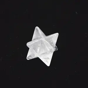 Wholesale Lot 17pcs Clear quartz Multi-Color Carved Gemstone 1 inch Merkaba Star Healing Sacred Geometry Chakra Stone Crafts