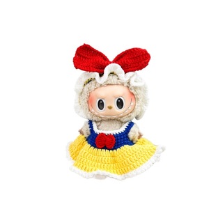 Robe de princesse en crochet fait main Blanche-Neige pour poupée, grand nœud rouge, accessoires de vêtements mignons, plusieurs couleurs - Product Image 1