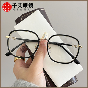 Monture de lunettes Qianai rectangulaire en TR90 et métal, anti-lumière bleue, protection UV, transparente, pour femme, tendance, performance optique - Product Image 4