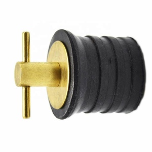 Marine Type Drain Plug Brass T Handle Snap Neoprene Seal Rubber Plugs Fits Tube 1-1/4 Inch Ship <b>Yacht</b> Boat Hardware Brass Drain - Product Image 2