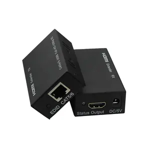 HDMI Extender 60M 1080p 3D HDMI אות expander משדר מקלט מעל חתול 5e/6 cat5 cat6 RJ45 ethernet ממיר
