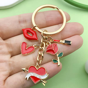 Nouveau porte-clés en alliage de rose magique <span class=keywords><strong>rouge</strong></span> pour la Saint-Valentin, accessoires pour sac à main, breloques, pendentif décoratif - Product Image 2