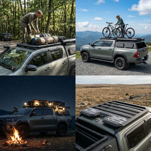 Barre de toit universelle en alliage d'aluminium pour voiture, capacité de charge lourde de 100 kg, plateforme de toit pour camionnette avec installation par boulons, 1,4 m x 1,25 m - Product Image 5