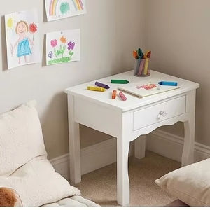 Professional Factory <b>White</b> Wood Nightstand with Drawer for Children Bedroom Furniture <b>Small</b> <b>Bedside</b> <b>Table</b> Unit - Product Image 1