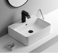 Lavabo de salle de bain rectangulaire en céramique fait main Chaozhou KD-112AB, équipement sanitaire de luxe pour hôtel, lavabo à trou unique pour l'Algérie