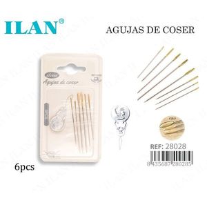 Aghi da cucito Ilan 6 pezzi placcati in oro per cucito a mano - Product Image 1