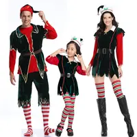 2021 elegante de Navidad rojo vestido de fiesta Santa vestido para niños niñas traje de Navidad para los niños de Navidad de la familia costu en stock
