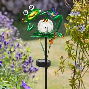 กบโลหะตกแต่งสวนสำหรับนอกกันน้ำไฟเดิมพันพลังงานแสงอาทิตย์ - Product Image 4