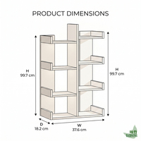 Étagère sur pied 8 compartiments à niveaux irréguliers, style simple, meuble de rangement au sol pour salon, coin et rangement mural latéral