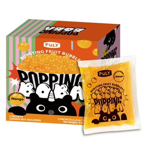 OEM Custom Authentic Mango 50gx8PK Flavor Popping Pearls Bursting <b>Boba</b> <b>Bubbles</b> For <b>Bubble</b> Tea Shops - Product Image 3