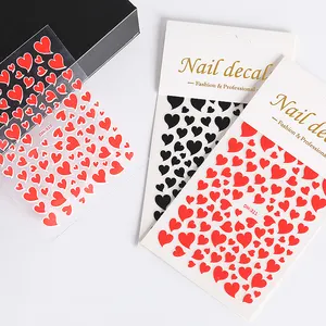 Pegatinas de uñas de diseño en forma de corazón, fabricante Popular que puede personalizar al por mayor