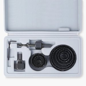 16Pcs Carbon Steel Wood Hole Saw Kit <b>Set</b> with Black Finish and Hex Shank for Wood Drywall Plastic Cutting in Plastic Box - Product Image 3