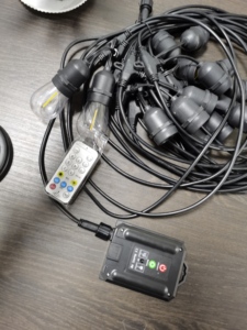 야외 방수 E27 E26 10m10LED S14 전구 리모컨 태양광 전원 스트링 라이트 크리스마스 파티 장식용 파티오 마당 - Product Image 3