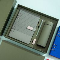 Großhandel Luxus A5 Tagebuch-Set Anpassbares PU-Leder A5 Firmen-Notizbuch Geschenkset Mit Stift Thermobecher USB