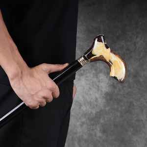 Canne décorative en résine et bois, idéale pour les seniors, les amateurs d'artisanat et comme aide à la marche - Product Image 3