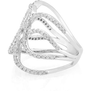 Bague en maille diamantée Ornaatis 1,06 carats de poids total, taille ronde, en argent sterling 925, sertie à griffes, taille 8,5, bijoux de mariage pour femme - Product Image 2