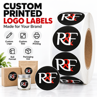 Étiquettes personnalisées avec logo imprimé, autocollantes rondes en BOPP blanc, en rouleau, pour boîtes, bocaux, sachets et emballages de marque