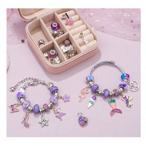 Bracelet de luxe 76 pièces doré pour femme avec pendentif personnalisé, bijoux tendance, bracelet perlé en acier inoxydable, idée cadeau - Product Image 4