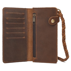 High Quality Genuine Crazy Horse Cowhide Leather Long Men <b>Wallet</b> - Product Image 3