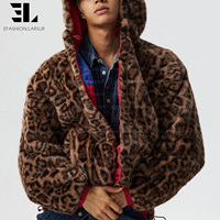 Veste bomber réversible en fausse fourrure léopard LARSUR Custom Factory, veste tactique utilitaire courte, veste de pilote en nylon satiné patchwork