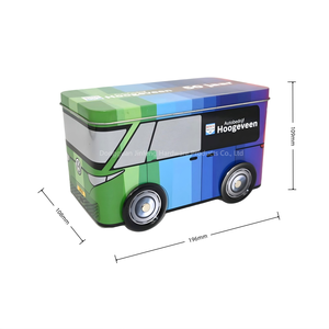 Food Grade Bus Shaped Tin Box Custom Printed Vintage <b>Coach</b> Bus Metal Tin Can for Candy Cookie Chocolate Snack Gift Packaging - Product Image 3