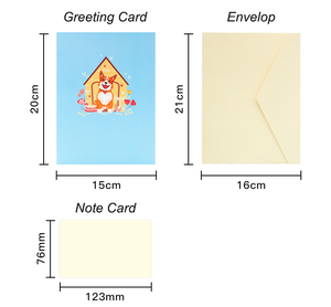 Thiết Kế Mới Giấy Người Yêu Vật Nuôi 3D Cửa sổ bật lên Con Chó Và Nhà Sinh Nhật Thiệp Chúc Mừng Trang Trí Với Lưu Ý Thẻ Và Phong bì - Product Image 6