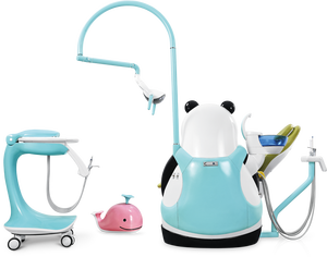 Fauteuil dentaire électrique pour enfants avec coussin en cuir, lumière LED et fonctions de sécurité - Conception confortable pour les soins dentaires - Product Image 1