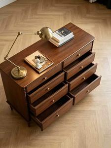Premium Walnut 6-Drawer Dresser <b>Desk</b> Combo <b>Extendable</b> Vanity Set With Turned Leg For Bedroom - Product Image 6