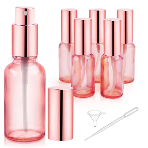 Botellas de Spray de Vidrio para Perfume, Atomizador de Niebla Fina, Cabezal Dosificador Color Oro Rosa, Envases para Líquidos, Envases Rosados para el Cuidado de la Piel - Product Image 1