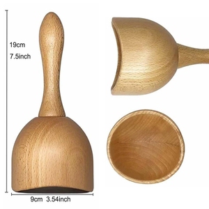 Bastone Gua Sha in Legno, Strumento per Massaggio Corpo con 8 Sfere, Massaggiatore Manuale per Addome e Cellulite, per Alleviare il Mal di Schiena, Coppa per Massaggio in Legno - Product Image 4