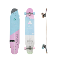 Patineta Longboard Completa de Madera de Arce para Deportes al Aire Libre para Adultos, Canadiense y China, con 4 Ruedas de Alta Velocidad y Ejes de Aluminio Portátiles