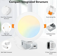 2700K 3000K 3500K 4000K 5000k 4 6 9 pouces Led encastré Dimmable bureau réglable Downlight Pot lumières panneau plafonnier
