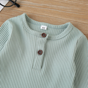 Vêtements pour bébés, combinaison en coton côtelé pour bébé, manches longues, barboteuse pour nouveau-né, fille - Product Image 5