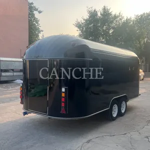 Camion de restauration mobile Canche personnalisé de 5 m, kiosque à hot-dogs, remorque alimentaire noire pour l'extérieur - Product Image 4