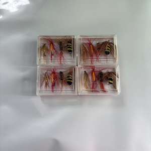 Anzuelos de pesca Ztc449, 4 en caja, señuelos de pesca con mosca para trucha, color aleatorio, origen China - Product Image 1